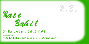 mate bahil business card