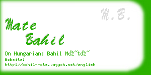 mate bahil business card